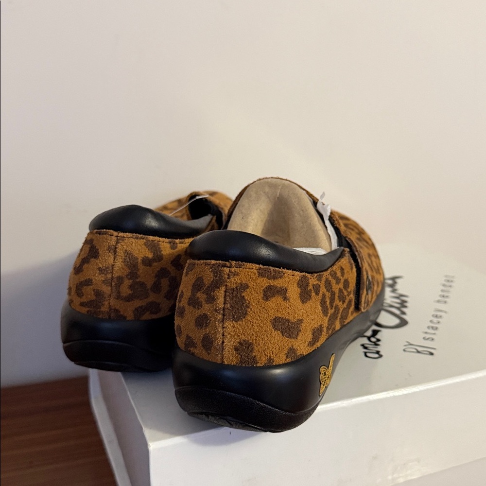 ALEGRIA Leather Slip-On Shoes Double Gore Kara Leopard 37 - Picture 11 of 11